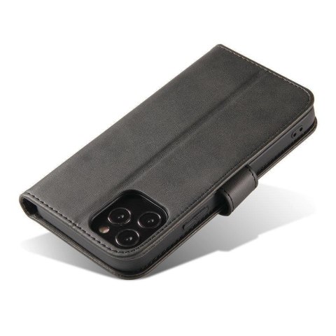 Magnet Case elegancki futerał etui pokrowiec z klapką i funkcją podstawki Honor Magic 4 Pro czarny