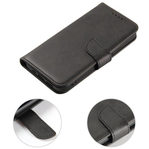 Magnet Case elegancki futerał etui pokrowiec z klapką i funkcją podstawki Honor Magic 4 czarny