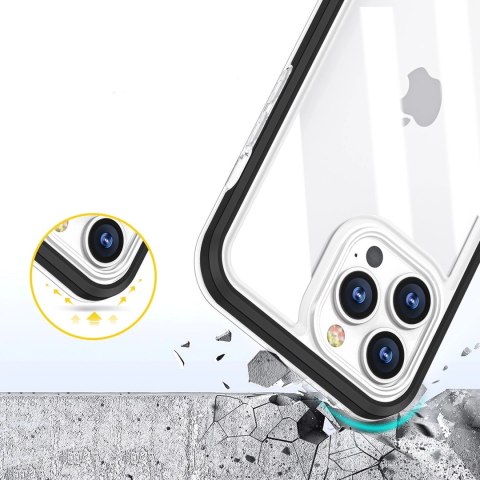 Clear 3in1 etui iPhone 14 Pro silikonowy pokrowiec z ramką czerwone