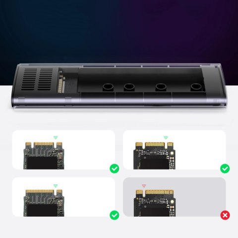 Kieszeń Ugreen CM400 90264 na dysk SSD M.2 z portem USB-C 3.2 - szara
