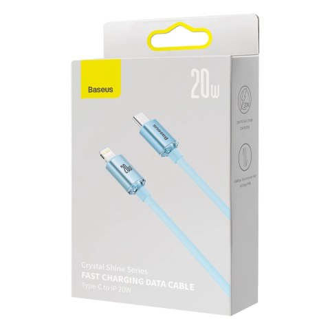 Kabel Baseus CAJY001303 Lightning - USB-C PD 20W 480Mb/s 1,2m - niebieski