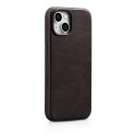 ICarer Oil Wax Premium Leather Case skórzane etui iPhone 14 Plus magnetyczne z MagSafe brązowy (WMI14220703-BN)