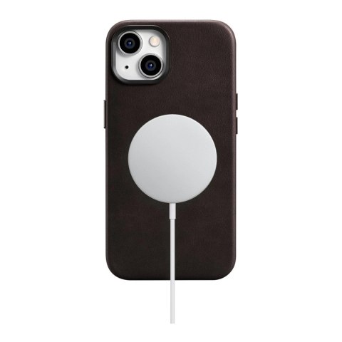 ICarer Oil Wax Premium Leather Case skórzane etui iPhone 14 Plus magnetyczne z MagSafe brązowy (WMI14220703-BN)