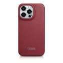 ICarer CE Premium Leather Folio Case skórzane etui iPhone 14 Pro Max z klapką magnetyczne MagSafe czerwony (WMI14220716-RD)