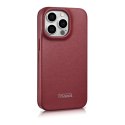 ICarer CE Premium Leather Folio Case skórzane etui iPhone 14 Pro Max z klapką magnetyczne MagSafe czerwony (WMI14220716-RD)