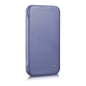 ICarer CE Premium Leather Folio Case skórzane etui iPhone 14 Pro Max z klapką magnetyczne MagSafe jasnofioletowy (WMI14220716-LP
