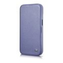 ICarer CE Premium Leather Folio Case skórzane etui iPhone 14 Pro Max z klapką magnetyczne MagSafe jasnofioletowy (WMI14220716-LP