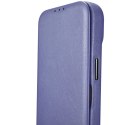ICarer CE Premium Leather Folio Case skórzane etui iPhone 14 Pro Max z klapką magnetyczne MagSafe jasnofioletowy (WMI14220716-LP