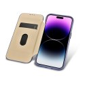 ICarer CE Premium Leather Folio Case skórzane etui iPhone 14 Pro Max z klapką magnetyczne MagSafe jasnofioletowy (WMI14220716-LP