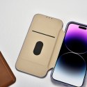 ICarer CE Premium Leather Folio Case skórzane etui iPhone 14 Pro Max z klapką magnetyczne MagSafe jasnofioletowy (WMI14220716-LP