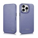 ICarer CE Premium Leather Folio Case skórzane etui iPhone 14 Pro Max z klapką magnetyczne MagSafe jasnofioletowy (WMI14220716-LP