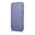 ICarer CE Premium Leather Folio Case skórzane etui iPhone 14 Pro z klapką magnetyczne MagSafe jasnofioletowy (WMI14220714-LP)