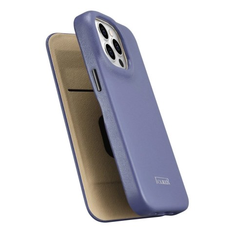 ICarer CE Premium Leather Folio Case skórzane etui iPhone 14 Pro z klapką magnetyczne MagSafe jasnofioletowy (WMI14220714-LP)
