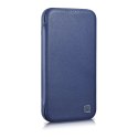 ICarer CE Premium Leather Folio Case skórzane etui iPhone 14 Pro z klapką magnetyczne MagSafe niebieski (WMI14220714-BU)