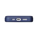 ICarer CE Premium Leather Folio Case skórzane etui iPhone 14 Pro z klapką magnetyczne MagSafe niebieski (WMI14220714-BU)