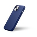 ICarer Case Leather pokrowiec etui z naturalnej skóry do iPhone 14 niebieski (WMI14220705-BU) (kompatybilne z MagSafe)