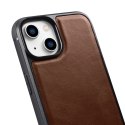 ICarer Leather Oil Wax etui pokryte naturalną skórą do iPhone 14 Plus (kompatybilne z MagSafe) brązowy (WMI14220719-BN)
