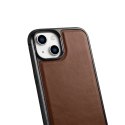 ICarer Leather Oil Wax etui pokryte naturalną skórą do iPhone 14 Plus (kompatybilne z MagSafe) brązowy (WMI14220719-BN)