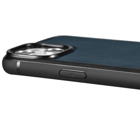 ICarer Leather Oil Wax etui pokryte naturalną skórą do iPhone 14 niebieski (WMI14220717-BU)