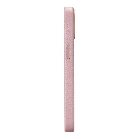 ICarer Litchi Premium Leather Case skórzane etui iPhone 14 Plus magnetyczne z MagSafe różowy (WMI14220711-PK)