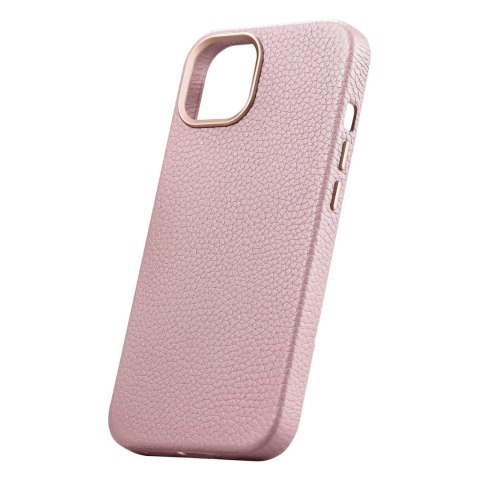 ICarer Litchi Premium Leather Case skórzane etui iPhone 14 Plus magnetyczne z MagSafe różowy (WMI14220711-PK)