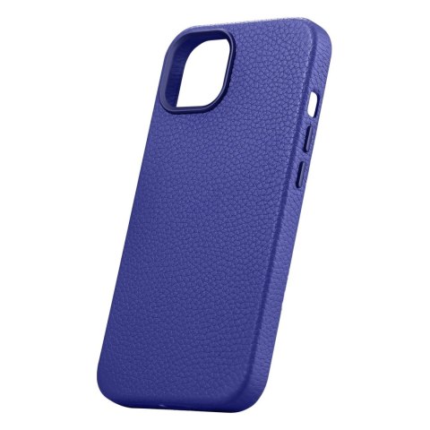 ICarer Litchi Premium Leather Case skórzane etui iPhone 14 magnetyczne z MagSafe ciemnoniebieski (WMI14220709-DB)