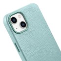 ICarer Litchi Premium Leather Case skórzane etui iPhone 14 magnetyczne z MagSafe zielony (WMI14220709-GN)