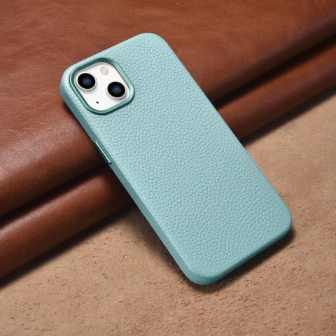 ICarer Litchi Premium Leather Case skórzane etui iPhone 14 magnetyczne z MagSafe zielony (WMI14220709-GN)