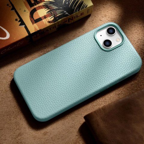 ICarer Litchi Premium Leather Case skórzane etui iPhone 14 magnetyczne z MagSafe zielony (WMI14220709-GN)