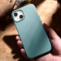ICarer Litchi Premium Leather Case skórzane etui iPhone 14 magnetyczne z MagSafe zielony (WMI14220709-GN)