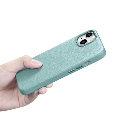 ICarer Litchi Premium Leather Case skórzane etui iPhone 14 magnetyczne z MagSafe zielony (WMI14220709-GN)