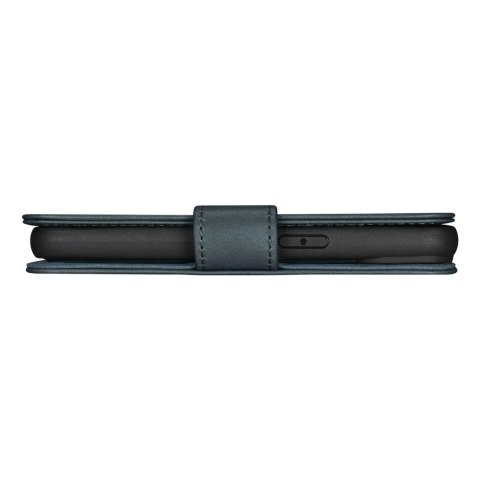 ICarer Oil Wax Wallet Case 2in1 etui iPhone 14 skórzany pokrowiec z klapką Anti-RFID niebieski (WMI14220721-BU)