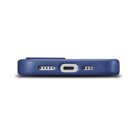 ICarer Case Leather pokrowiec etui z naturalnej skóry do iPhone 14 Plus niebieski (kompatybilne z MagSafe)