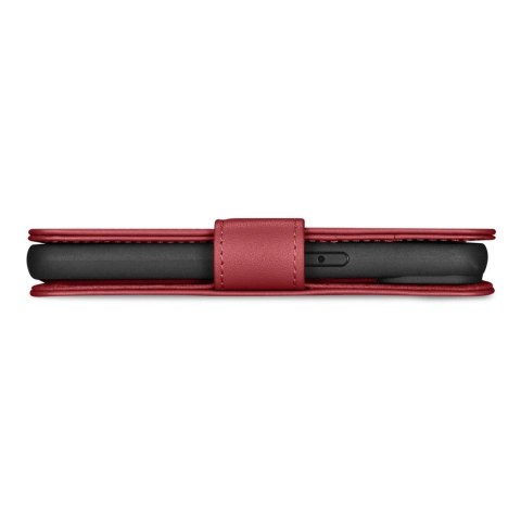 ICarer Wallet Case 2in1 etui iPhone 14 Plus skórzany pokrowiec z klapką Anti-RFID czerwony (WMI14220727-RD)