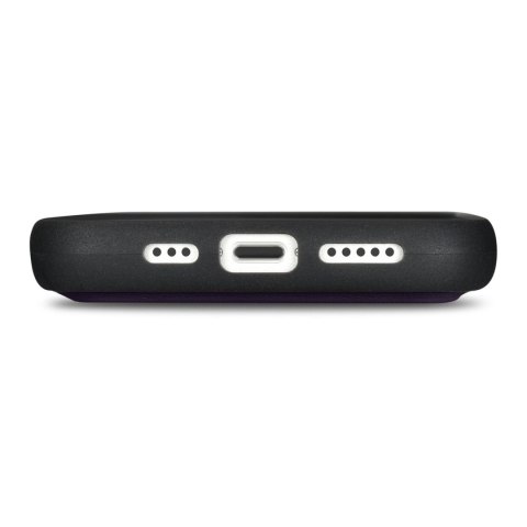 ICarer Wallet Case 2in1 etui iPhone 14 Pro skórzany pokrowiec z klapką Anti-RFID ciemnofioletowy (WMI14220726-DP)