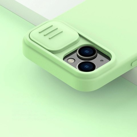 Nillkin CamShield Magnetic Silicone Case etui iPhone 14 Plus magnetyczny MagSafe pokrowiec z osłoną na aparat niebieski