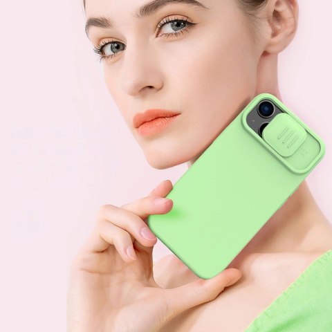 Nillkin CamShield Magnetic Silicone Case etui iPhone 14 Plus magnetyczny MagSafe pokrowiec z osłoną na aparat niebieski