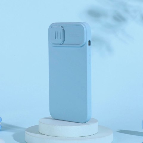 Nillkin CamShield Magnetic Silicone Case etui iPhone 14 Plus magnetyczny MagSafe pokrowiec z osłoną na aparat niebieski