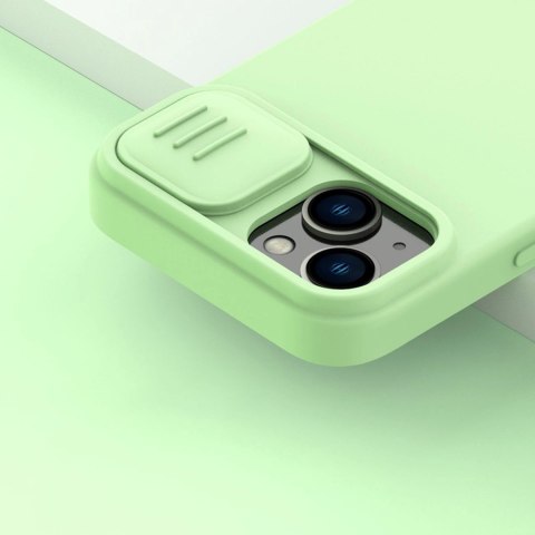 Nillkin CamShield Silky Silicone Case etui iPhone 14 Plus pokrowiec z osłoną na aparat niebieski
