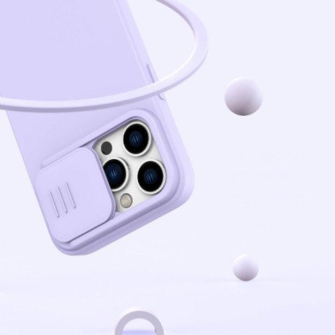 Nillkin CamShield Silky Silicone Case etui iPhone 14 Pro Max silikonowy pokrowiec z osłoną na aparat niebieskie