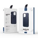 Dux Ducis Naples etui iPhone 14 Plus magnetyczny skórzany pokrowiec MagSafe niebieskie