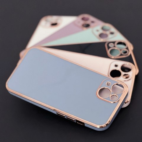 Lighting Color Case etui do Samsung Galaxy A73 5G żelowy pokrowiec ze złotą ramką niebieski