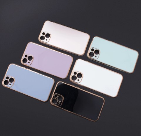 Lighting Color Case etui do Samsung Galaxy A73 5G żelowy pokrowiec ze złotą ramką niebieski