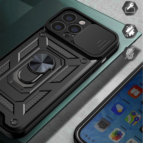 Hybrid Armor Camshield etui iPhone 13 Pro Max pancerny pokrowiec z osłoną na aparat niebieskie