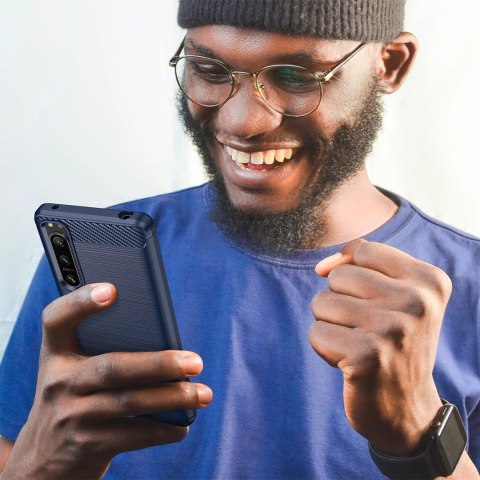 Thunder Case etui Xiaomi Poco M4 5G silikonowy pancerny pokrowiec niebieskie