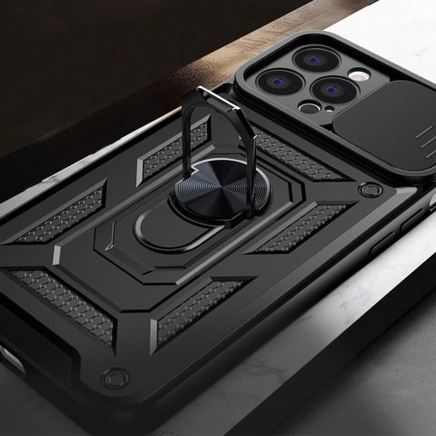 Hybrid Armor Camshield etui iPhone 13 Pro Max pancerny pokrowiec z osłoną na aparat niebieskie