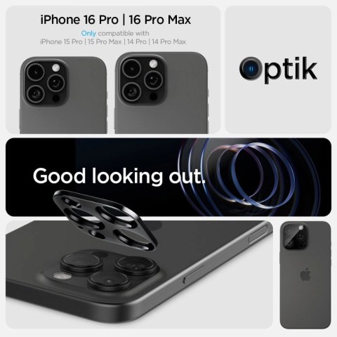Osłona aparatu Spigen Optik.tR Camera Protector na iPhone 14 Pro / Pro Max / 15 Pro / Pro Max / 16 Pro / Pro Max- czarna 2 szt.
