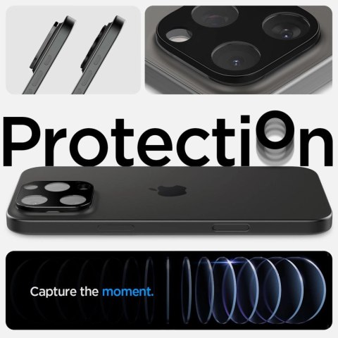 Osłona aparatu Spigen Optik.tR Camera Protector na iPhone 14 Pro / Pro Max / 15 Pro / Pro Max / 16 Pro / Pro Max- czarna 2 szt.