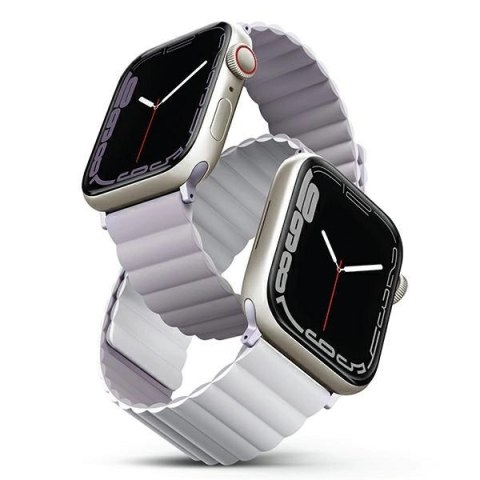 Pasek Uniq Revix na Apple Watch 1/2/3/4/5/6/7/8/SE/SE2 38/40/41mm - liliowo-biały