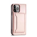 Magnet Card Case etui Samsung Galaxy S23 pokrowiec z klapką portfel podstawka różowe